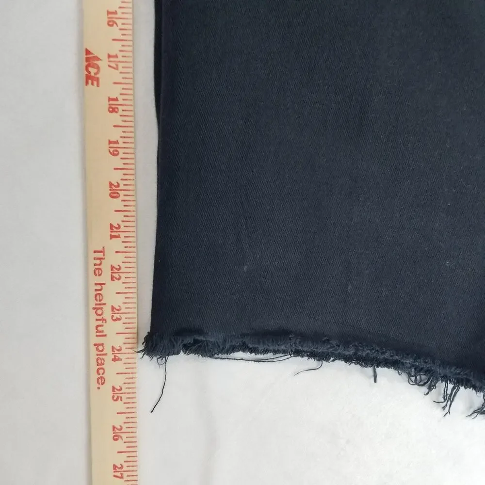Empyre Jeans Mens 34 Black Relax Wide Leg Baggy Y2K Frayed Denim Skater